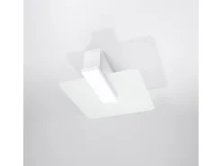 Sollux Lighting Plafón-Lámparas de techo Nappo escandinavo de madera/vidrio - 2 fuentes luminosas 3000K - L.40 x A.47,5 cm - Blanco
