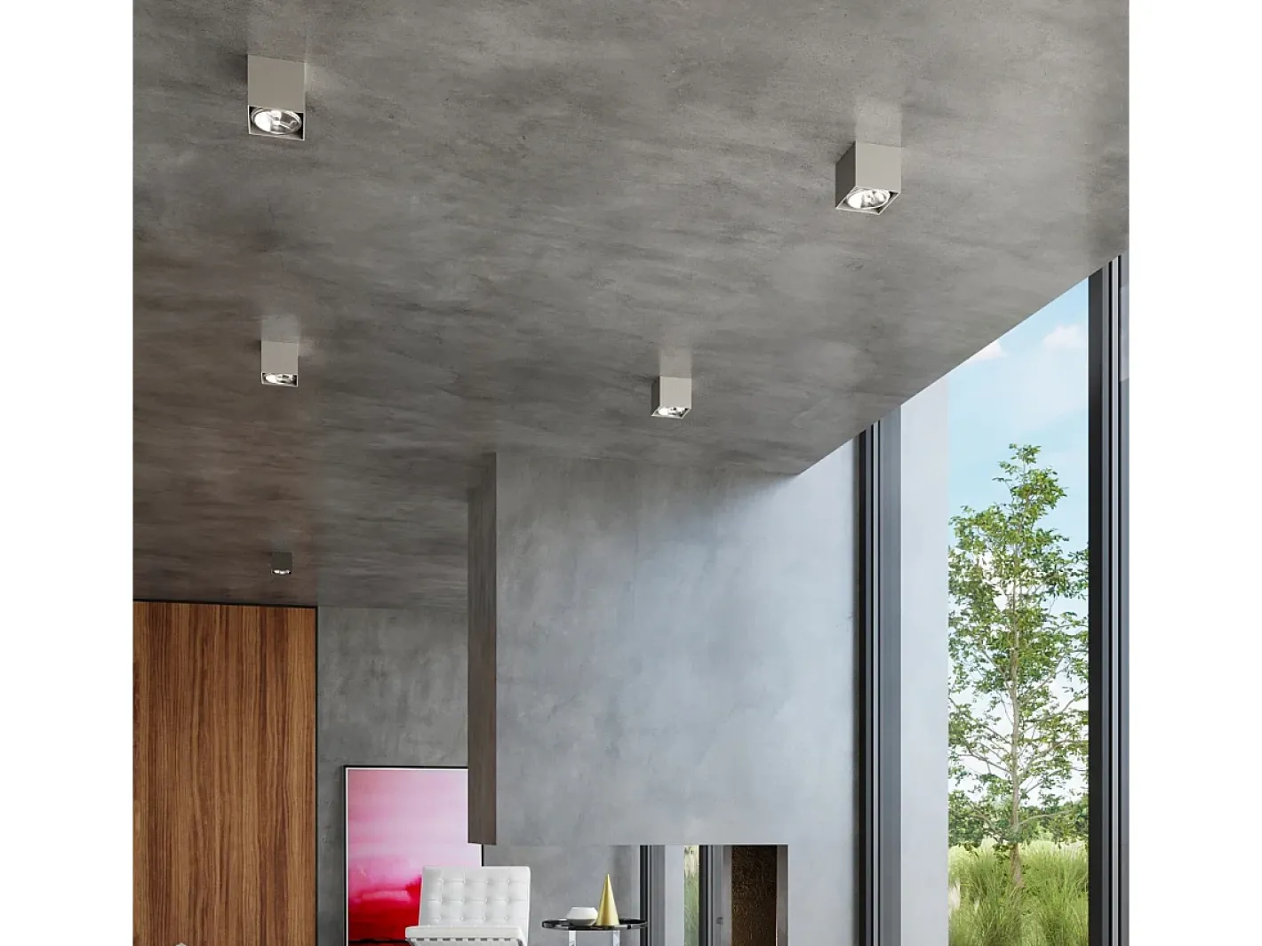 Sollux Lighting Lámparas de techo Nexiflex moderno de aluminio - 1 fuentes luminosas 4000K - L.12 x A.11 cm - Gris Outlet