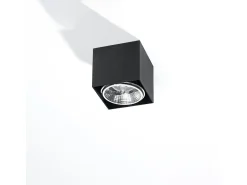 Online Sollux Lighting Lámparas de techo Nexiflex moderno de aluminio - 1 fuentes luminosas 3000K - L.12 x A.11 cm - Negro