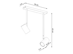 Sollux Lighting Lámparas de techo Novatel moderno de acero - 2 fuentes luminosas 4000K - L.30 x A.43 cm - Negro Best