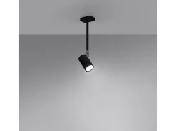 Online Sollux Lighting Lámparas de techo Novatel moderno de acero - 1 fuentes luminosas 4000K - L.10 x A.33 cm - Negro
