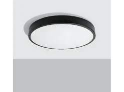 Sollux Lighting Plafón-Lámparas De Techo Onyx Minimalista De Aluminio - 1 Fuentes Luminosas - L.60 X A.6 Cm - Negro