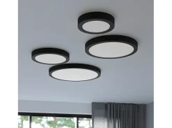 Sollux Lighting Plafón-Lámparas De Techo Onyx Minimalista De Aluminio - 1 Fuentes Luminosas - L.60 X A.6 Cm - Negro