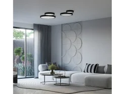 Sollux Lighting Plafón-Lámparas De Techo Onyx Minimalista De Aluminio - 1 Fuentes Luminosas - L.60 X A.6 Cm - Negro