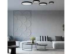 Sollux Lighting Plafón-Lámparas De Techo Onyx Minimalista De Aluminio - 1 Fuentes Luminosas - L.60 X A.6 Cm - Negro