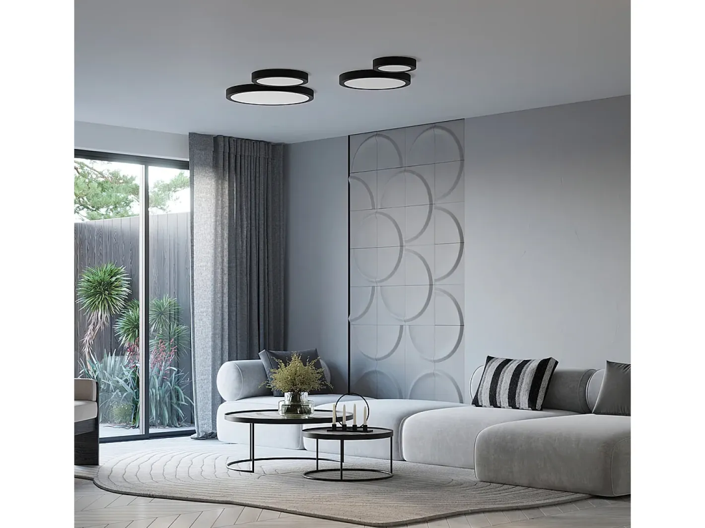 Sollux Lighting Lámparas De Techo Onyx Minimalista De Aluminio - 1 Fuentes Luminosas - L.30 X A.6 Cm - Negro Sale