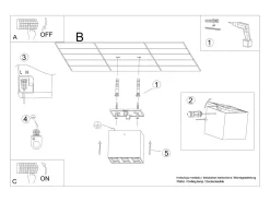 Sollux Lighting Plafón-Lámparas De Techo Ozzy Minimalista De Aluminio - 9 Fuentes Luminosas - L.9,5 X A.8,3 Cm - Negro