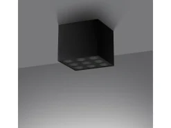 Sollux Lighting Plafón-Lámparas De Techo Ozzy Minimalista De Aluminio - 9 Fuentes Luminosas - L.9,5 X A.8,3 Cm - Negro