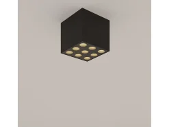 Sollux Lighting Plafón-Lámparas De Techo Ozzy Minimalista De Aluminio - 9 Fuentes Luminosas - L.9,5 X A.8,3 Cm - Negro