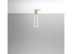 Best Sollux Lighting Lámparas de techo Poblano moderno de acero/madera - 1 fuentes luminosas 3000K - L.6 x A.30 cm - madera natural/blanco Color natural claro