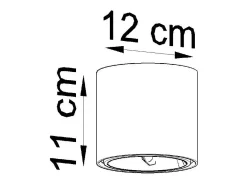 Sollux Lighting Plafón-Lámparas de techo Qioli moderno de aluminio - 1 fuentes luminosas 4000K - L.12 x A.11 cm - Gris