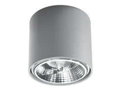 Sollux Lighting Plafón-Lámparas de techo Qioli moderno de aluminio - 1 fuentes luminosas 4000K - L.12 x A.11 cm - Gris