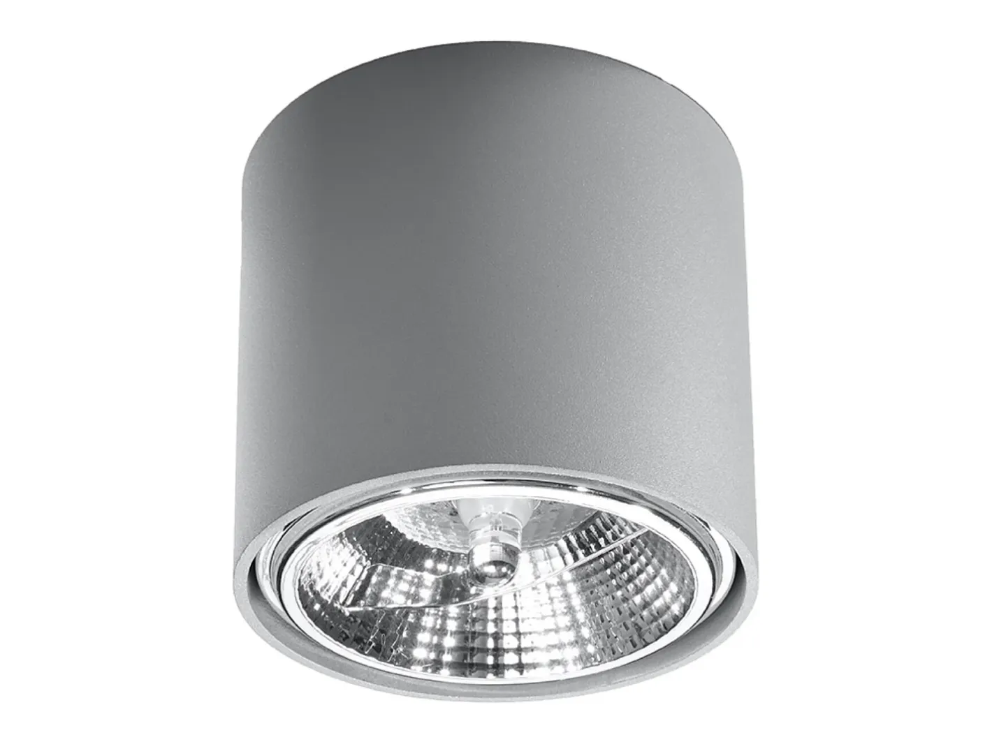 Sollux Lighting Plafón-Lámparas de techo Qioli moderno de aluminio - 1 fuentes luminosas 4000K - L.12 x A.11 cm - Gris