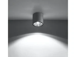 Sollux Lighting Plafón-Lámparas de techo Qioli moderno de aluminio - 1 fuentes luminosas 4000K - L.12 x A.11 cm - Gris