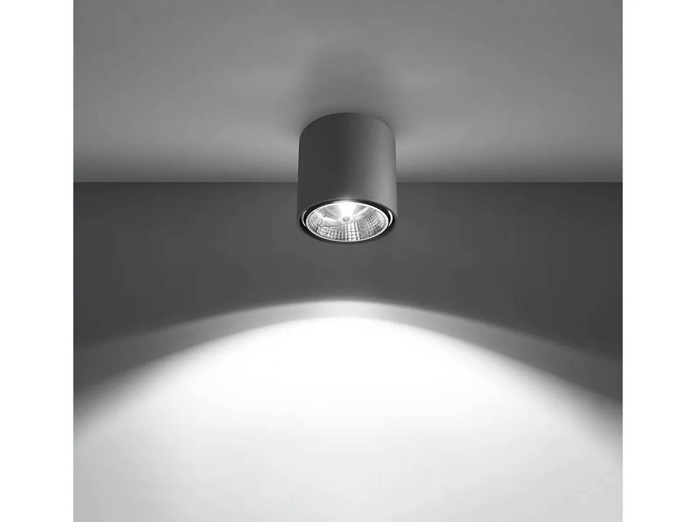 Sollux Lighting Plafón-Lámparas de techo Qioli moderno de aluminio - 1 fuentes luminosas 4000K - L.12 x A.11 cm - Gris