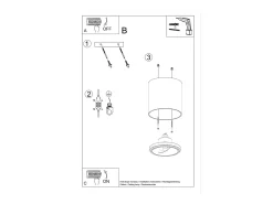 Sollux Lighting Plafón-Lámparas de techo Qioli moderno de aluminio - 1 fuentes luminosas 4000K - L.12 x A.11 cm - Gris