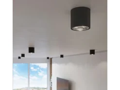 Sollux Lighting Lámparas de techo Qioli moderno de aluminio - 1 fuentes luminosas 3000K - L.12 x A.11 cm - Negro Discount