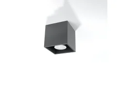 Sollux Lighting Plafón-Lámparas De Techo Quad Moderno De Aluminio - 1 Fuentes Luminosas - L.10 X A.10 Cm - Antracita Gris antracita