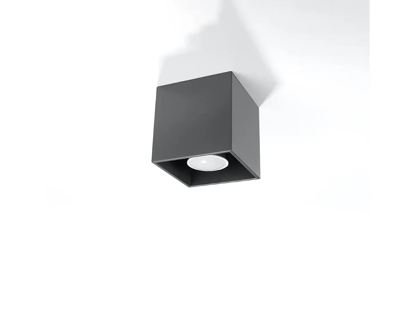 Sollux Lighting Plafón-Lámparas De Techo Quad Moderno De Aluminio - 1 Fuentes Luminosas - L.10 X A.10 Cm - Antracita Gris antracita