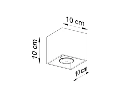 Sollux Lighting Plafón-Lámparas De Techo Quad Moderno De Aluminio - 1 Fuentes Luminosas - L.10 X A.10 Cm - Antracita Gris antracita