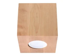 Hot Sollux Lighting Lámparas de techo Quadx escandinavo de madera - 1 fuentes luminosas 4000K - L.10 x A.10 cm - madera natural Color natural claro