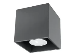 Sollux Lighting Lámparas de techo Quadx moderno de aluminio - 1 fuentes luminosas 3000K - L.10 x A.10 cm - antracita Gris antracita Best