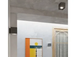 Sollux Lighting Lámparas de techo Quadx moderno de aluminio - 1 fuentes luminosas 3000K - L.10 x A.10 cm - antracita Gris antracita Best