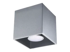 Sollux Lighting Plafón-Lámparas de techo Quadx moderno de aluminio - 1 fuentes luminosas 3000K - L.10 x A.10 cm - Gris
