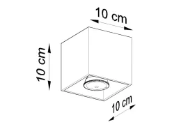 Sollux Lighting Plafón-Lámparas de techo Quadx moderno de aluminio - 1 fuentes luminosas 3000K - L.10 x A.10 cm - Gris