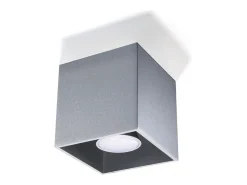 Sollux Lighting Plafón-Lámparas de techo Quadx moderno de aluminio - 1 fuentes luminosas 3000K - L.10 x A.10 cm - Gris