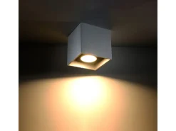 Sollux Lighting Lámparas de techo Quadx moderno de aluminio - 1 fuentes luminosas 4000K - L.10 x A.10 cm - Gris Online