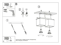 Sollux Lighting Plafón-Lámparas de techo Quadx moderno de aluminio - 2 fuentes luminosas 3000K - L.26 x A.12 cm - Blanco