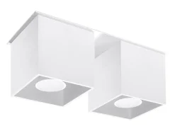 Sollux Lighting Plafón-Lámparas de techo Quadx moderno de aluminio - 2 fuentes luminosas 3000K - L.26 x A.12 cm - Blanco
