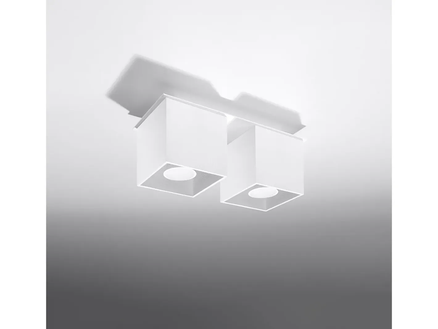 Sollux Lighting Plafón-Lámparas de techo Quadx moderno de aluminio - 2 fuentes luminosas 3000K - L.26 x A.12 cm - Blanco