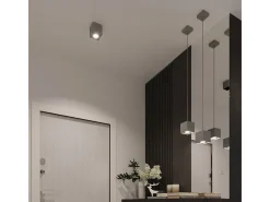 Sollux Lighting Plafón-Lámparas de techo Quadx moderno de aluminio - 2 fuentes luminosas 4000K - L.26 x A.12 cm - Gris