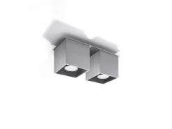 Sollux Lighting Lámparas de techo Quadx moderno de aluminio - 2 fuentes luminosas 3000K - L.26 x A.12 cm - Gris Best