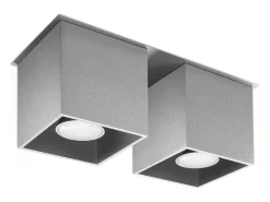 Sollux Lighting Lámparas de techo Quadx moderno de aluminio - 2 fuentes luminosas 3000K - L.26 x A.12 cm - Gris Best