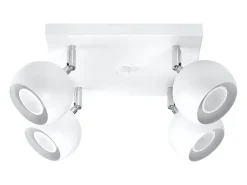 Sollux Lighting Lámparas de techo Rayis moderno de acero - 4 fuentes luminosas 3000K - L.25 x A.16 cm - Blanco New