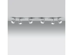 Sollux Lighting Lámparas de techo Rayis moderno de acero - 6 fuentes luminosas 4000K - L.118 x A.16 cm - Blanco Clearance