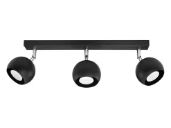 Discount Sollux Lighting Lámparas de techo Rayis moderno de acero - 3 fuentes luminosas 3000K - L.45 x A.16 cm - Negro