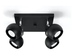 Sollux Lighting Lámparas de techo Rayis moderno de acero - 4 fuentes luminosas 3000K - L.25 x A.16 cm - Negro Best
