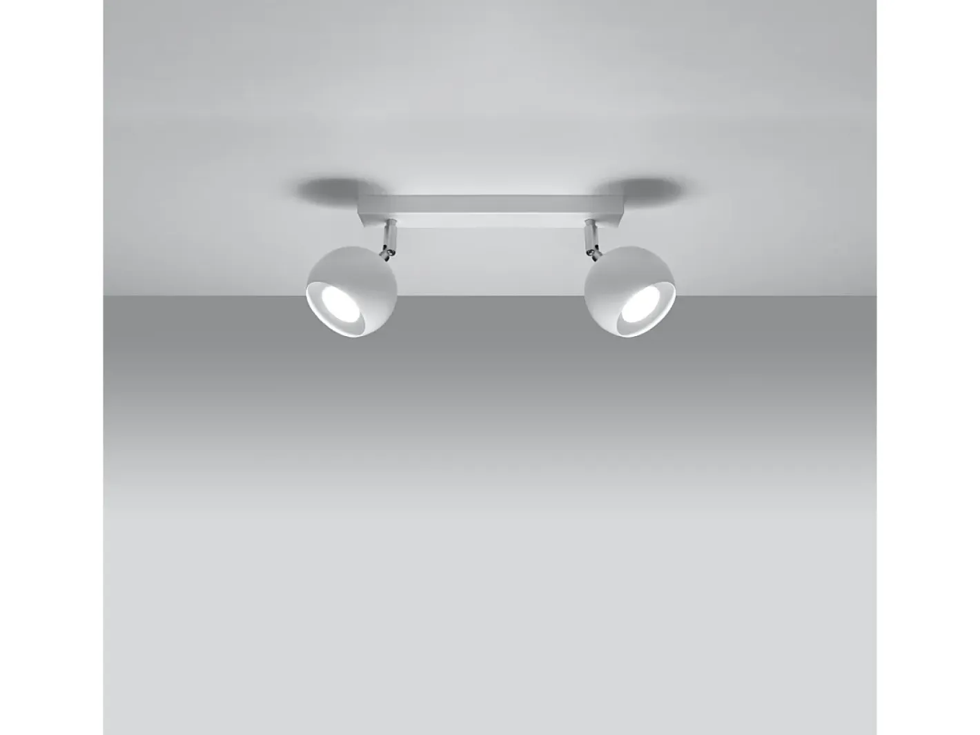 Sollux Lighting Lámparas de techo Rayis moderno de acero - 2 fuentes luminosas 4000K - L.30 x A.16 cm - Blanco