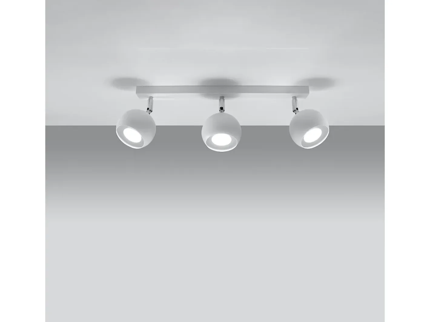 Sollux Lighting Plafón-Lámparas de techo Rayis moderno de acero - 3 fuentes luminosas 4000K - L.45 x A.16 cm - Blanco