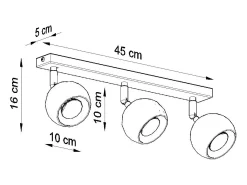 Sollux Lighting Plafón-Lámparas de techo Rayis moderno de acero - 3 fuentes luminosas 4000K - L.45 x A.16 cm - Blanco