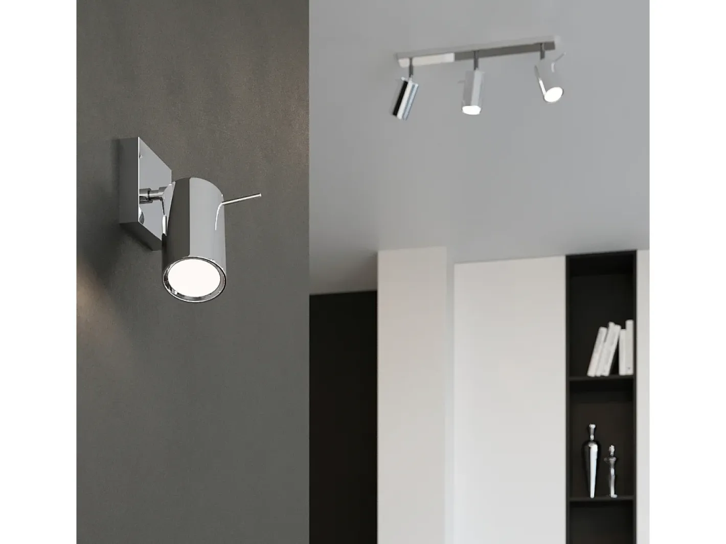 Sollux Lighting Plafón-Lámparas De Techo Ring Moderno De Acero - 4 Fuentes Luminosas - L.80 X A.16 Cm - Cromo Gris