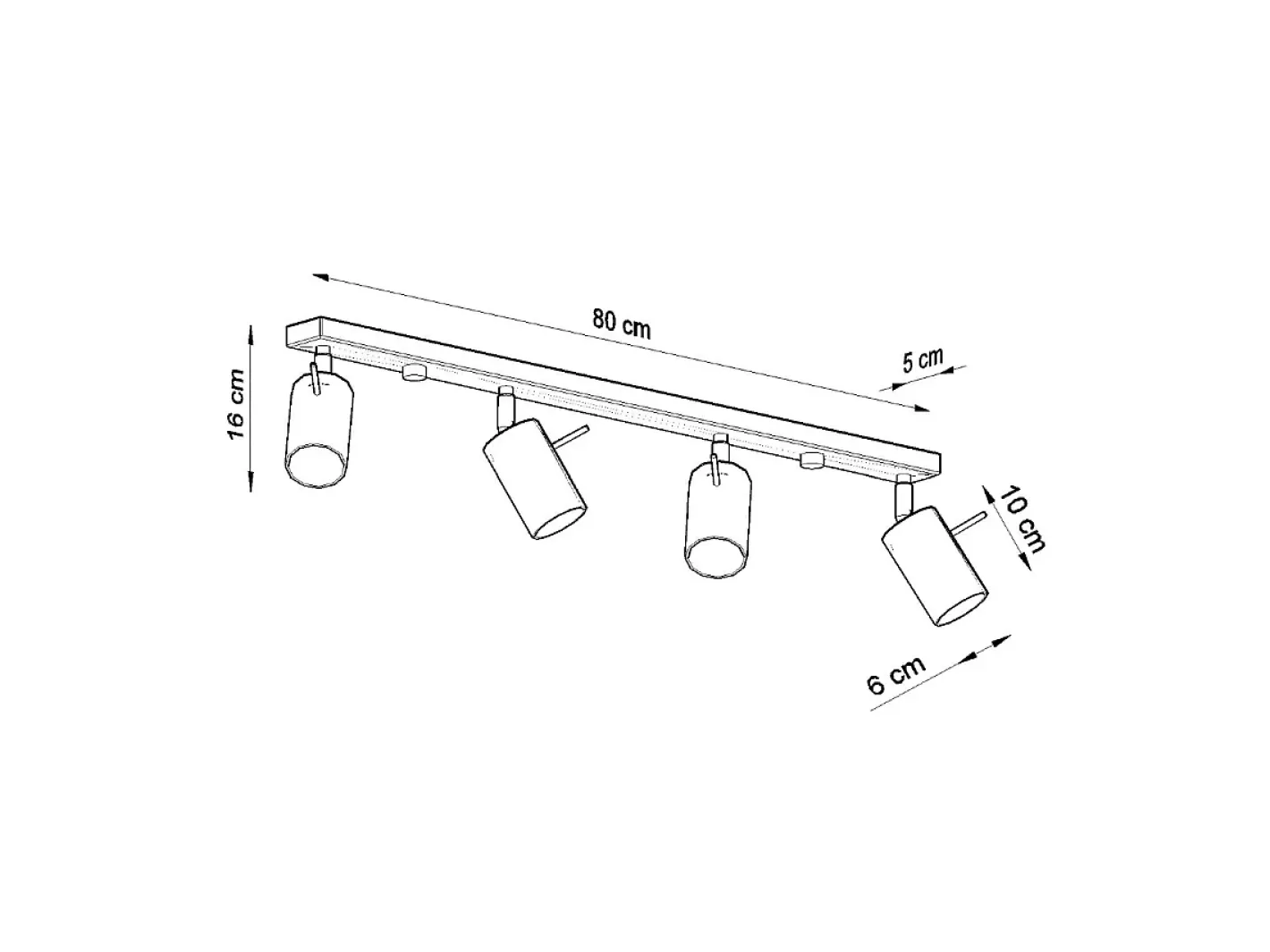 Sollux Lighting Plafón-Lámparas De Techo Ring Moderno De Acero - 4 Fuentes Luminosas - L.80 X A.16 Cm - Cromo Gris