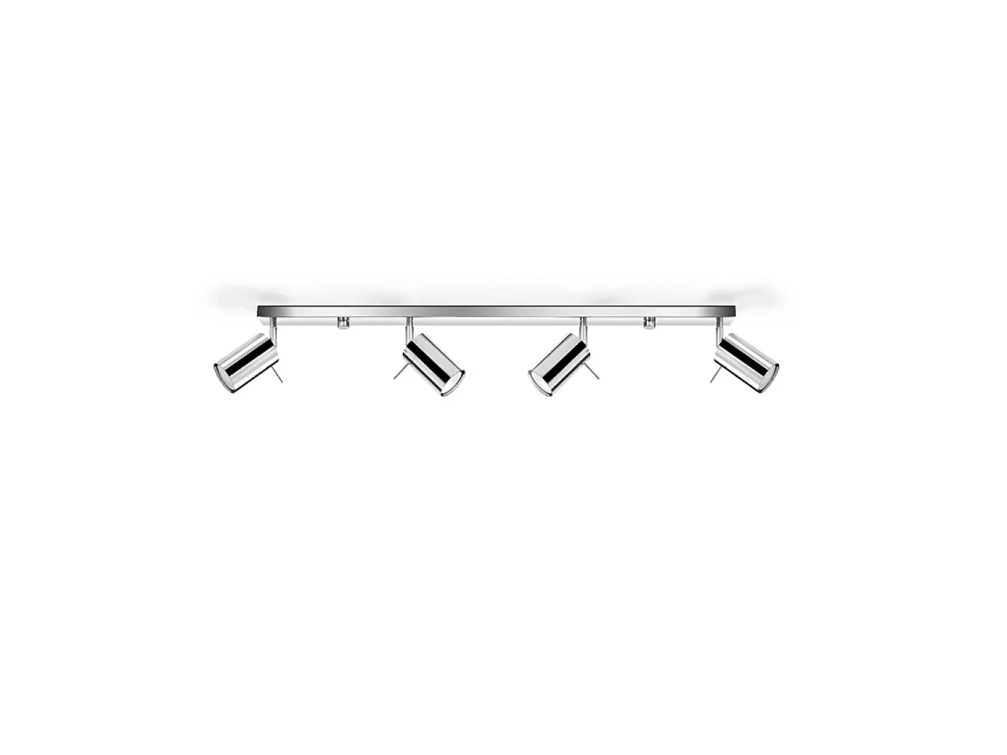 Sollux Lighting Plafón-Lámparas De Techo Ring Moderno De Acero - 4 Fuentes Luminosas - L.80 X A.16 Cm - Cromo Gris