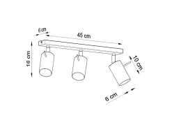Outlet Sollux Lighting Lámparas De Techo Ring Moderno De Acero - 3 Fuentes Luminosas - L.45 X A.16 Cm - Cromo Gris
