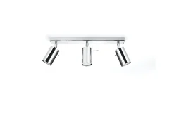 Outlet Sollux Lighting Lámparas De Techo Ring Moderno De Acero - 3 Fuentes Luminosas - L.45 X A.16 Cm - Cromo Gris