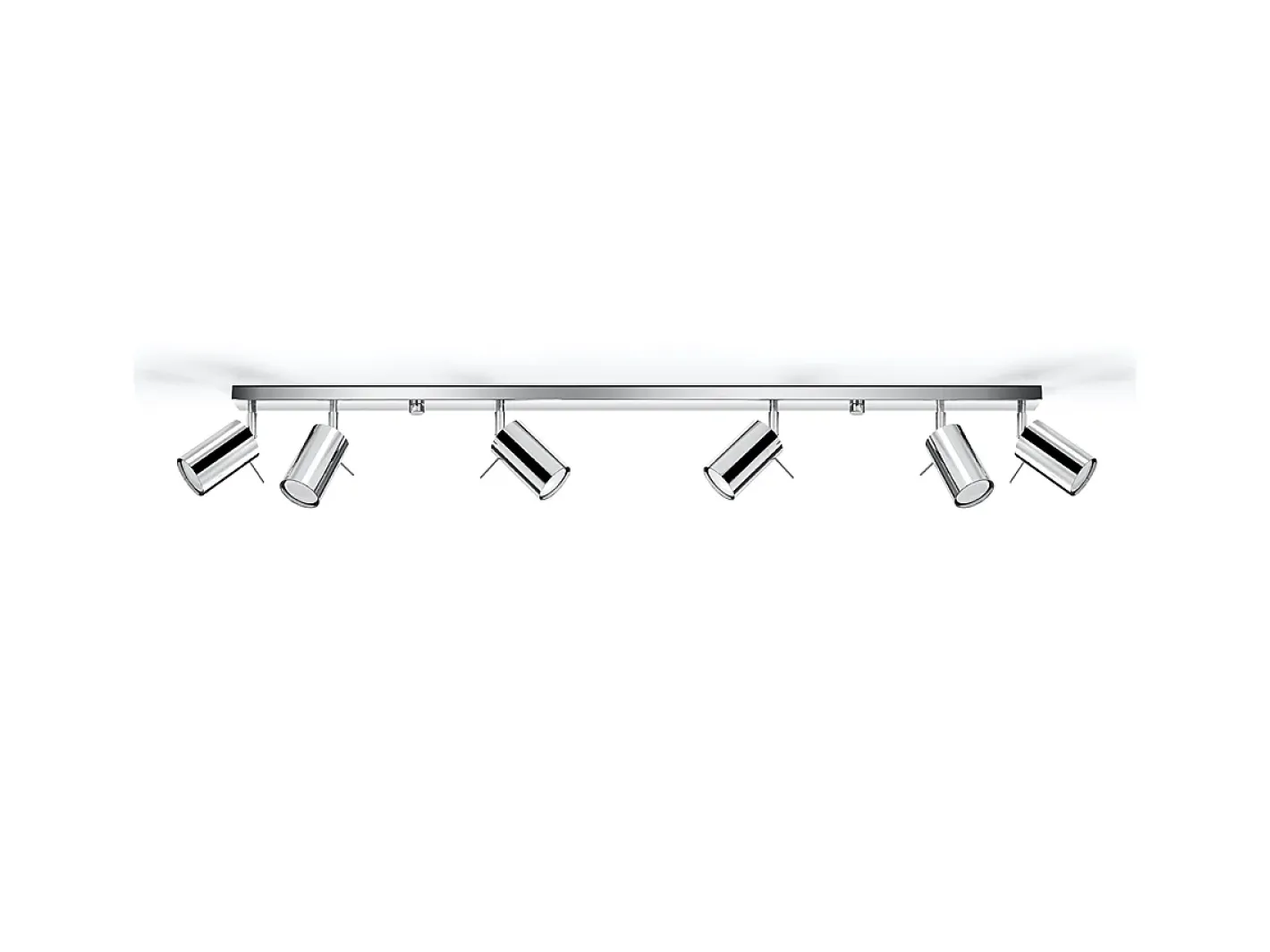 Sollux Lighting Plafón-Lámparas De Techo Ring Moderno De Acero - 6 Fuentes Luminosas - L.118 X A.16 Cm - Cromo Gris